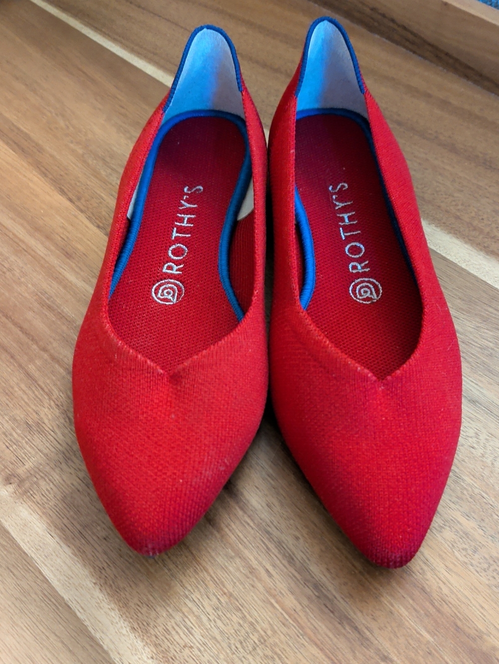 Rothy's Bright Red "The Point" Flats